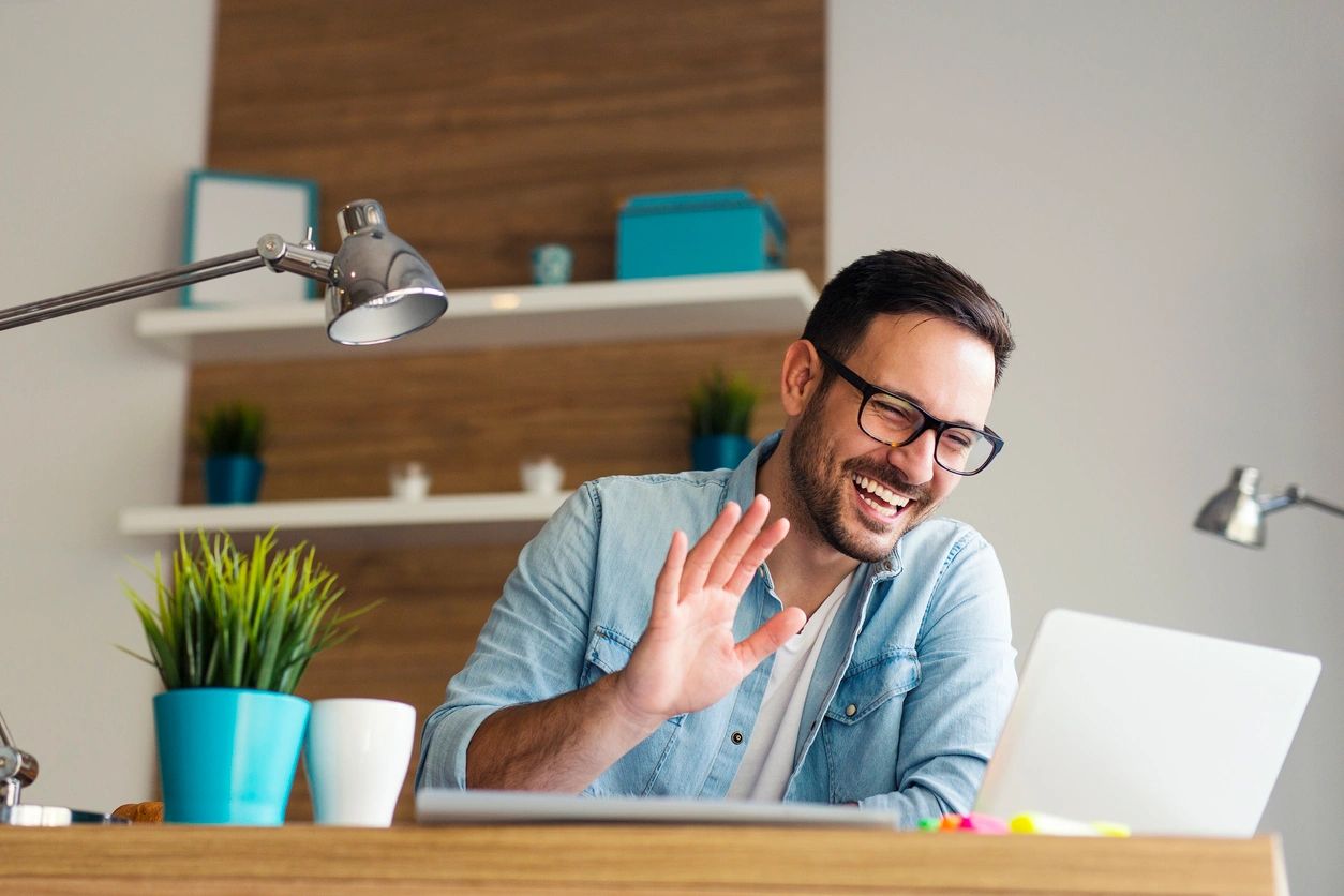 Young businessman working in the office